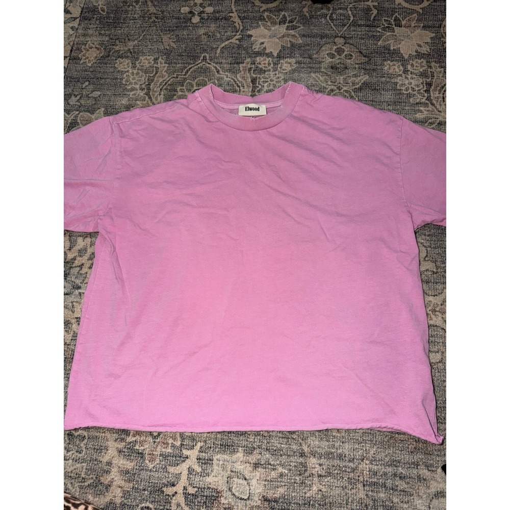 Elwood Pink Cropped Short Sleeve Shirt Boxy Fit